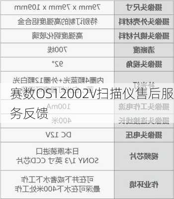 赛数OS12002V扫描仪售后服务反馈