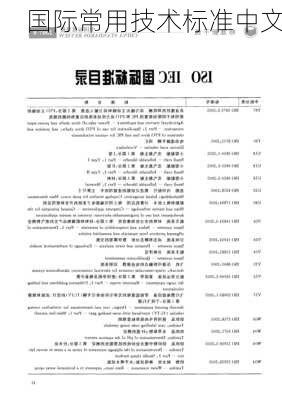 国际常用技术标准中文