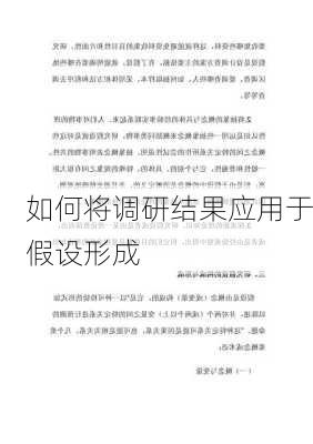 如何将调研结果应用于假设形成