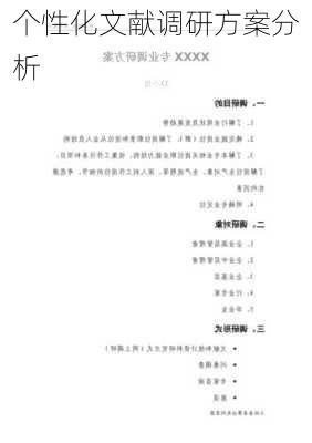 个性化文献调研方案分析