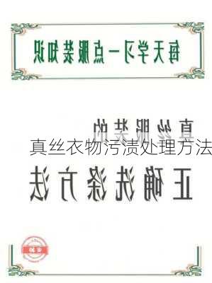真丝衣物污渍处理方法