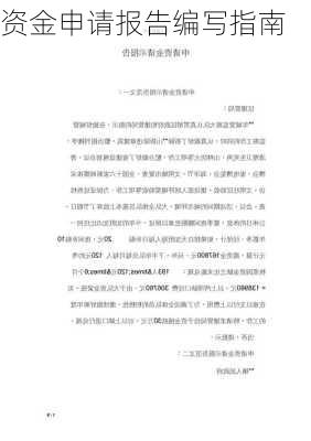 资金申请报告编写指南
