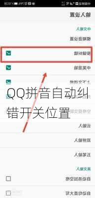QQ拼音自动纠错开关位置