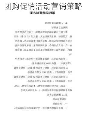 团购促销活动营销策略