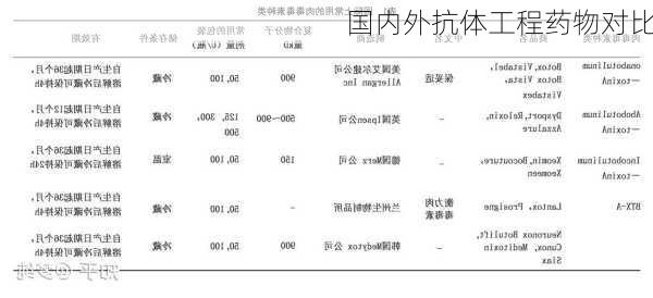 国内外抗体工程药物对比