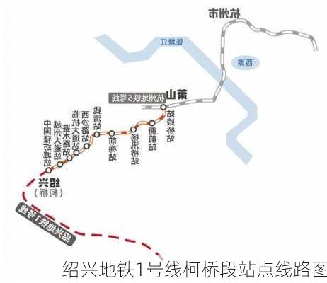 绍兴地铁1号线柯桥段站点线路图
