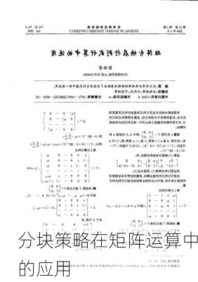 分块策略在矩阵运算中的应用