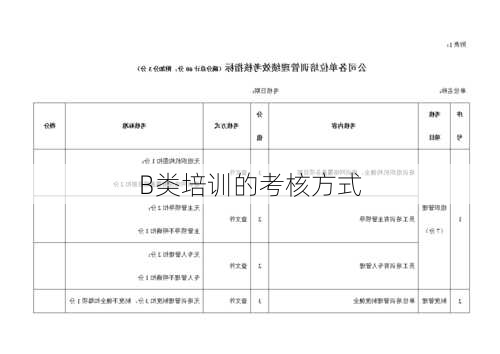 B类培训的考核方式