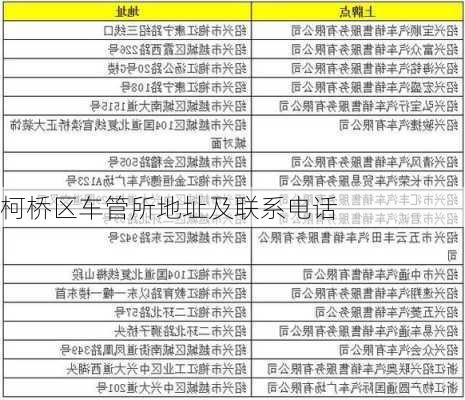 柯桥区车管所地址及联系电话