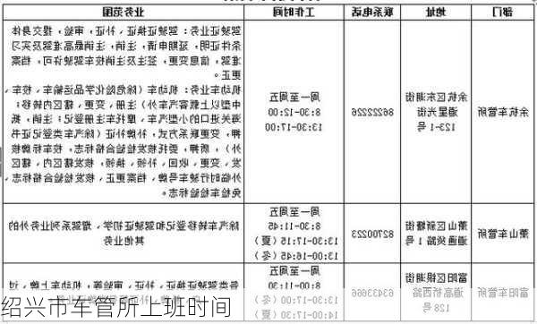 绍兴市车管所上班时间