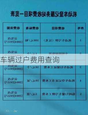 车辆过户费用查询