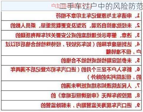 二手车过户中的风险防范