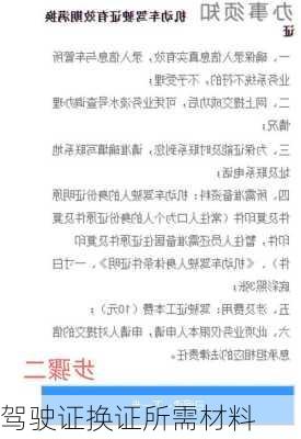 驾驶证换证所需材料