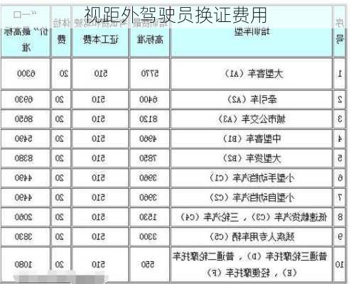 视距外驾驶员换证费用