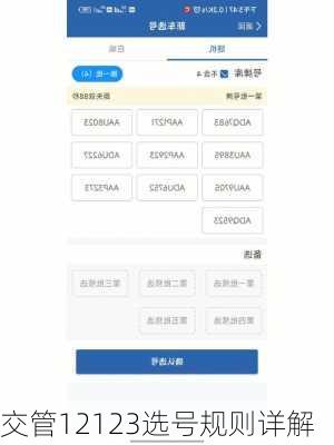 交管12123选号规则详解