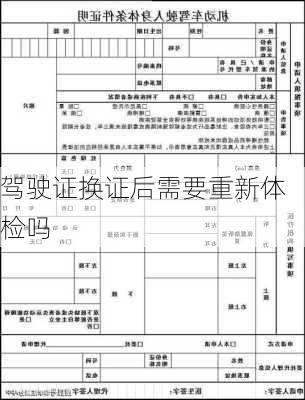 驾驶证换证后需要重新体检吗