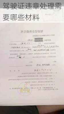 驾驶证违章处理需要哪些材料