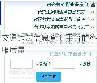 交通违法信息查询平台的客服质量