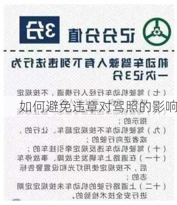 如何避免违章对驾照的影响