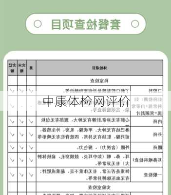 中康体检网评价