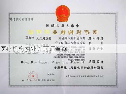 医疗机构执业许可证查询