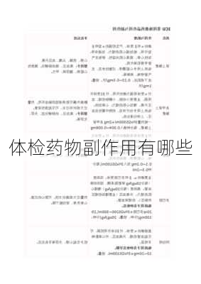体检药物副作用有哪些