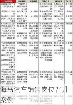 海马汽车销售岗位晋升案例