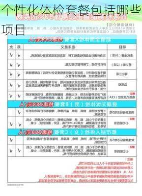 个性化体检套餐包括哪些项目