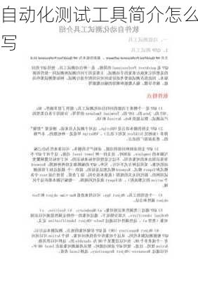 自动化测试工具简介怎么写