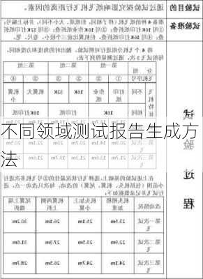 不同领域测试报告生成方法