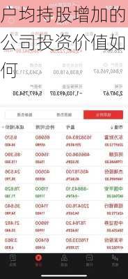 户均持股增加的公司投资价值如何