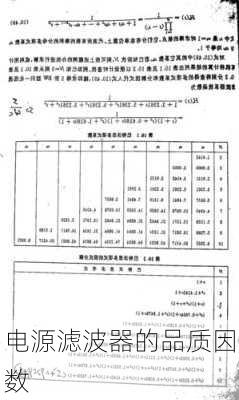 电源滤波器的品质因数