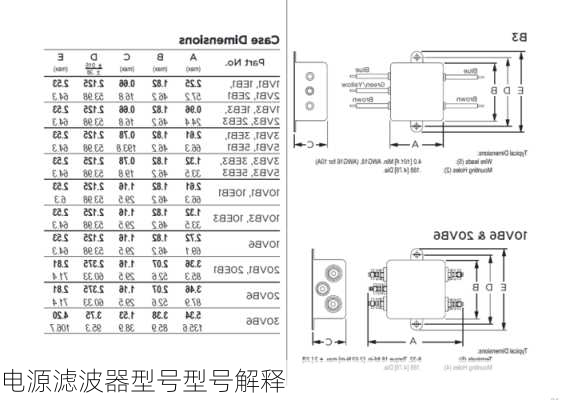 电源滤波器型号型号解释