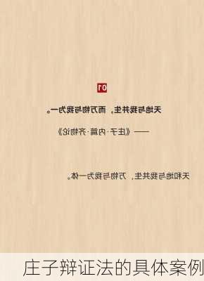 庄子辩证法的具体案例
