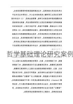 哲学基础理论研究案例