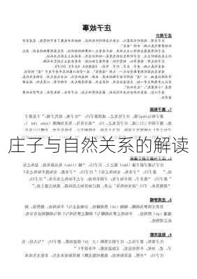 庄子与自然关系的解读