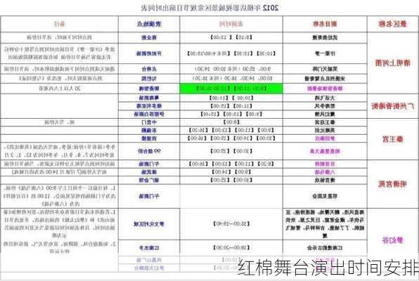 红棉舞台演出时间安排