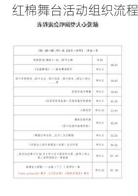 红棉舞台活动组织流程