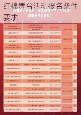 红棉舞台活动报名条件要求