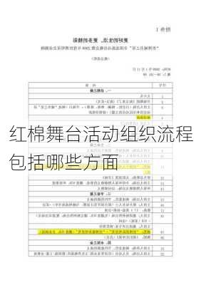 红棉舞台活动组织流程包括哪些方面