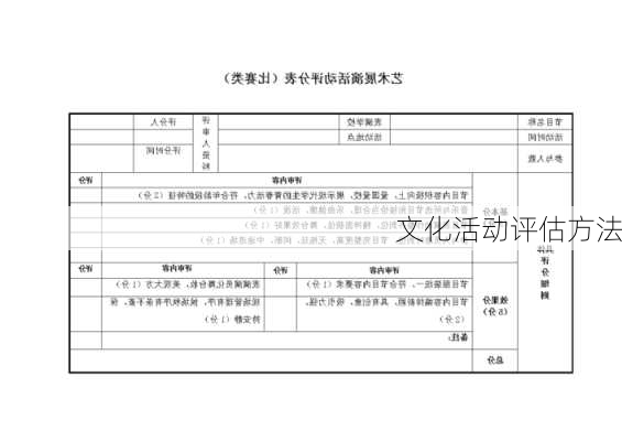 文化活动评估方法