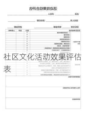 社区文化活动效果评估表