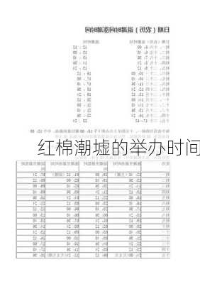 红棉潮墟的举办时间