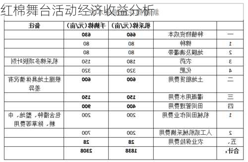 红棉舞台活动经济收益分析