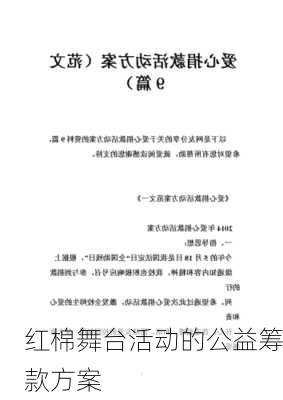 红棉舞台活动的公益筹款方案