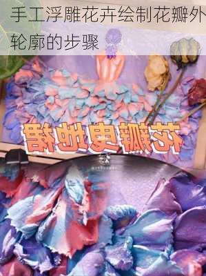手工浮雕花卉绘制花瓣外轮廓的步骤