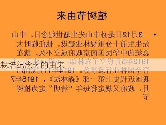 栽培纪念树的由来