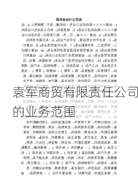 袁军商贸有限责任公司的业务范围