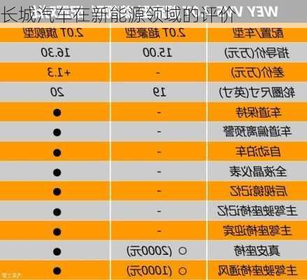 长城汽车在新能源领域的评价