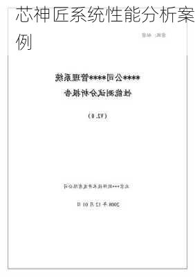 芯神匠系统性能分析案例